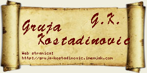 Gruja Kostadinović vizit kartica
